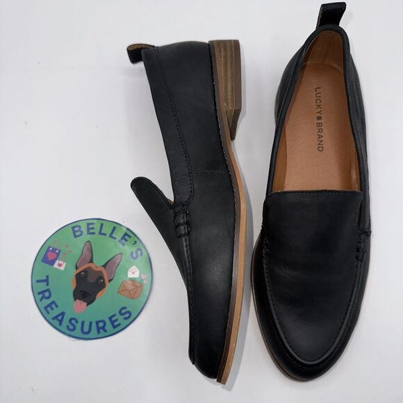 Lucky Brand Shoes - Lucky Brand Black Leather Slip-On Loafers